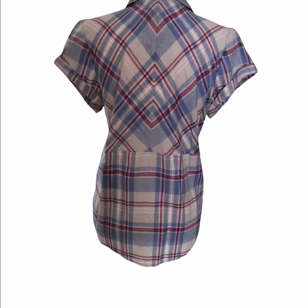 Lucky Brand Classic Plaid Short Sleeve Shirt M NWT - Picture 5 of 10